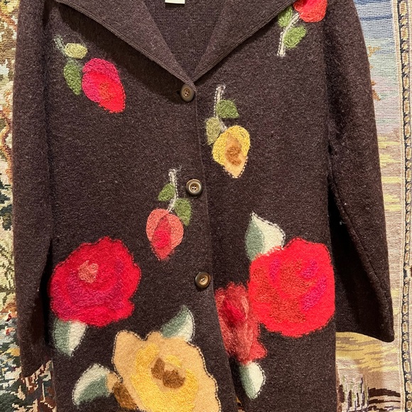 Elegant Susan Bristol hand embroidered wool jacket - Picture 3 of 4